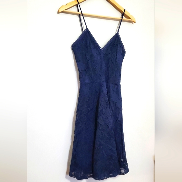 Olive Tree Lace Overlay Back Cutout Dress - Picture 1 of 7